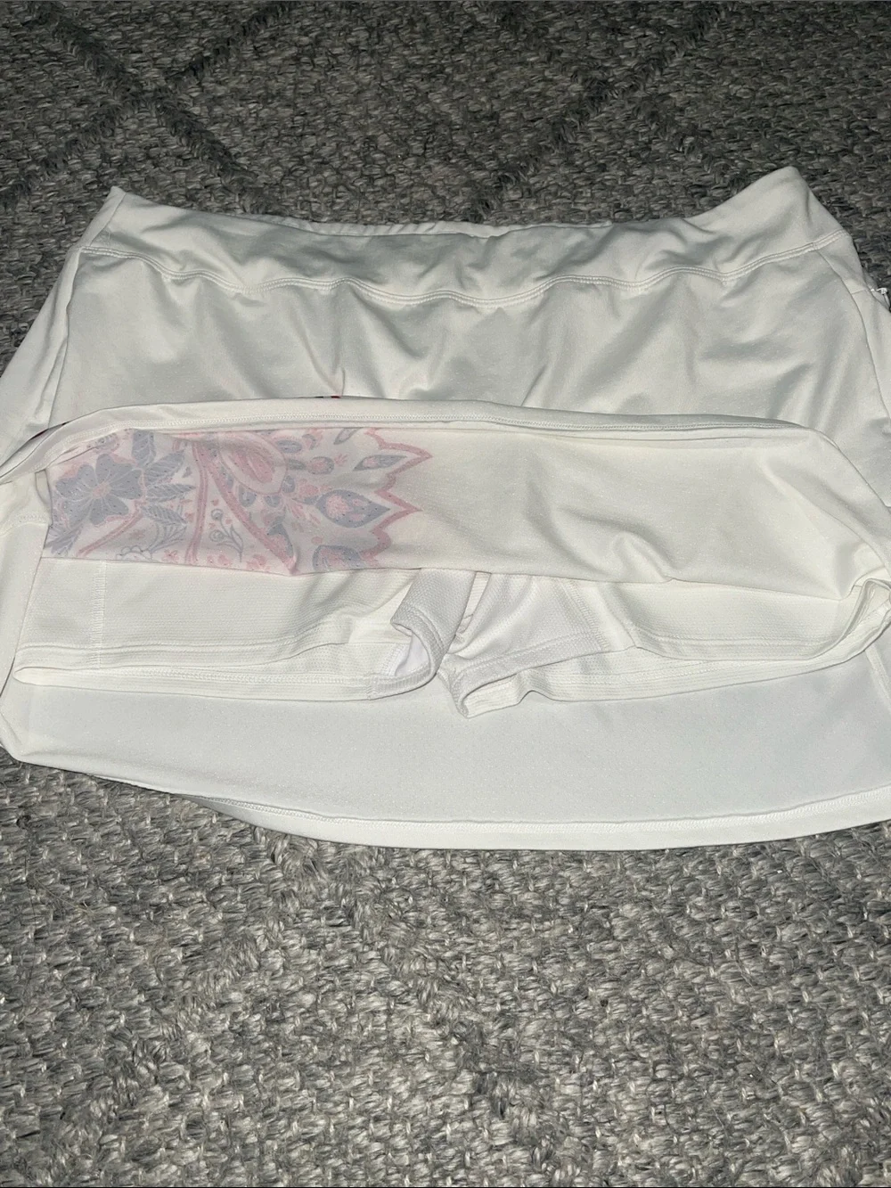 Athleta White Skirt with Pink and Purple Floral Print